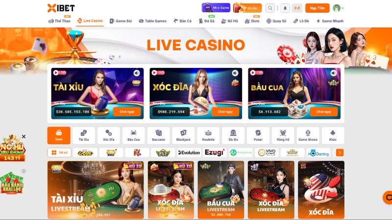 Giới thiệu sơ lược về sảnh Live Casino Xibet 