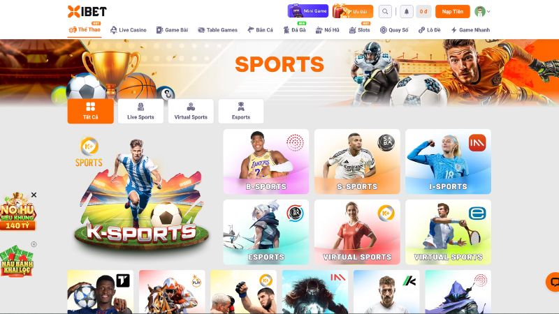 Thông tin tổng quan về sảnh cược Thể thao Xibet 