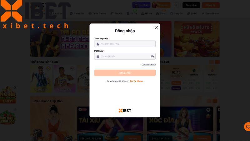 Hướng dẫn đăng nhập vào Xibet lần đầu 