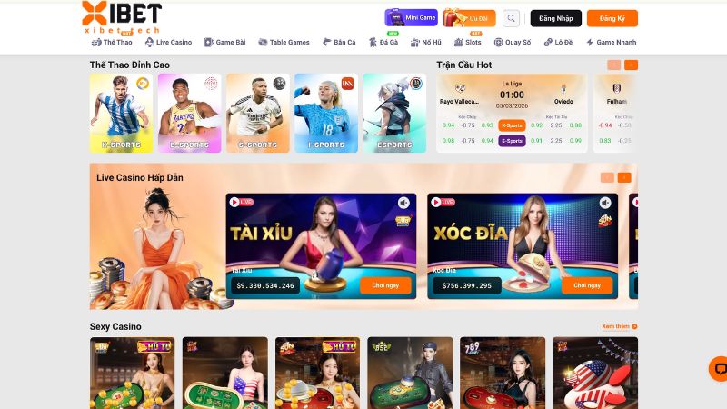 Những sảnh cược nổi bật trên nhà cái Xibet